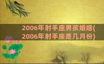 2006年射手座男孩婚姻(2006年射手座是几月份)