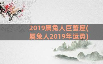 2019属兔人巨蟹座(属兔人2019年运势)