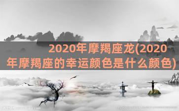 2020年摩羯座龙(2020年摩羯座的幸运颜色是什么颜色)