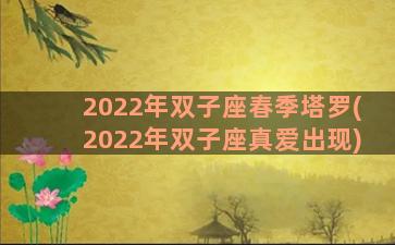 2022年双子座春季塔罗(2022年双子座真爱出现)