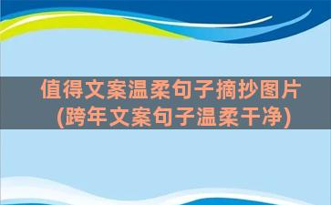 值得文案温柔句子摘抄图片(跨年文案句子温柔干净)