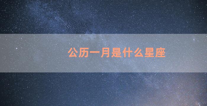 公历一月是什么星座