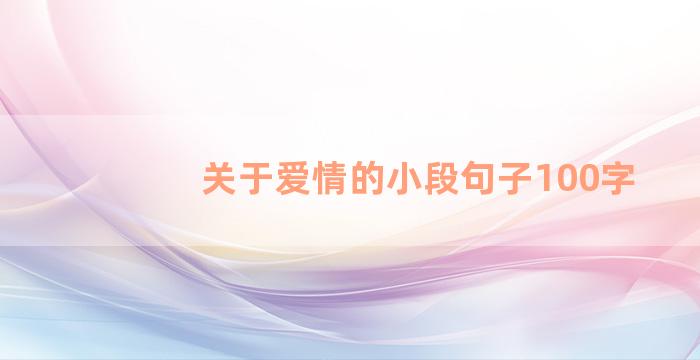 关于爱情的小段句子100字