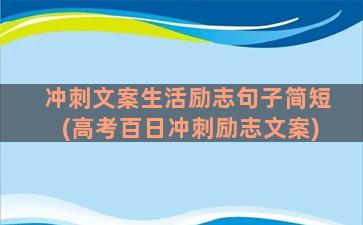 冲刺文案生活励志句子简短(高考百日冲刺励志文案)