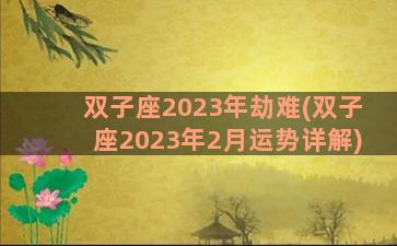 双子座2023年劫难(双子座2023年2月运势详解)