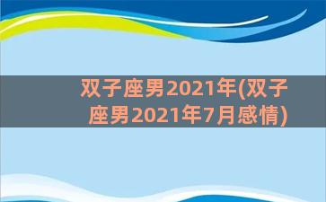 双子座男2021年(双子座男2021年7月感情)