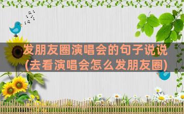 发朋友圈演唱会的句子说说(去看演唱会怎么发朋友圈)