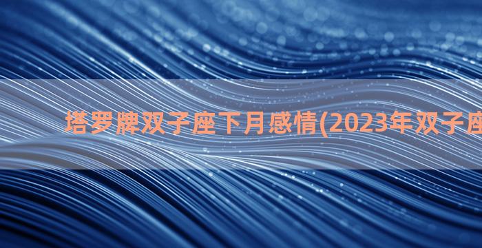 塔罗牌双子座下月感情(2023年双子座塔罗牌)