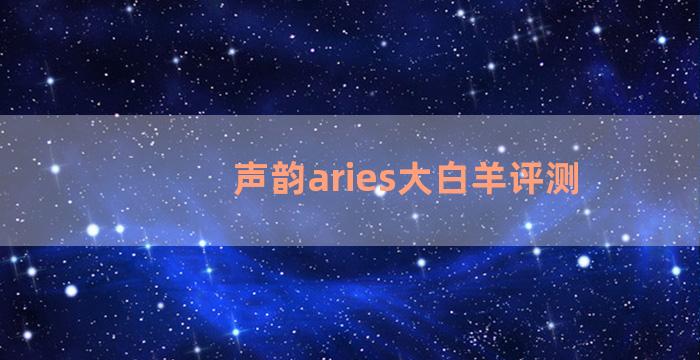 声韵aries大白羊评测