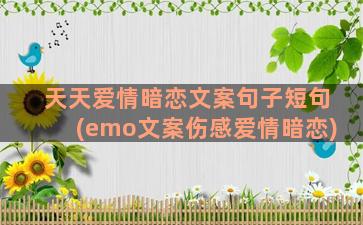 天天爱情暗恋文案句子短句(emo文案伤感爱情暗恋)