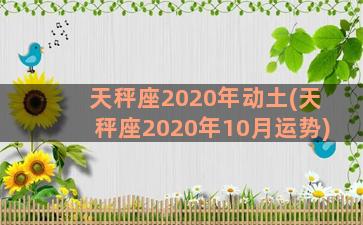 天秤座2020年动土(天秤座2020年10月运势)