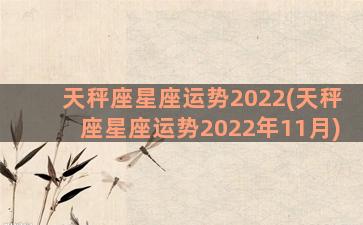 天秤座星座运势2022(天秤座星座运势2022年11月)