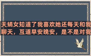 天蝎女知道了我喜欢她还每天和我聊天，互道早安晚安，是不是对我也有好感