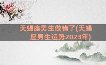 天蝎座男生做错了(天蝎座男生运势2023年)