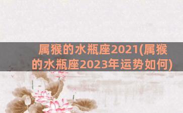 属猴的水瓶座2021(属猴的水瓶座2023年运势如何)