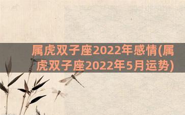 属虎双子座2022年感情(属虎双子座2022年5月运势)