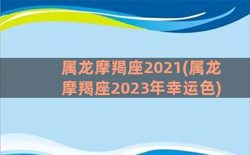 属龙摩羯座2021(属龙摩羯座2023年幸运色)