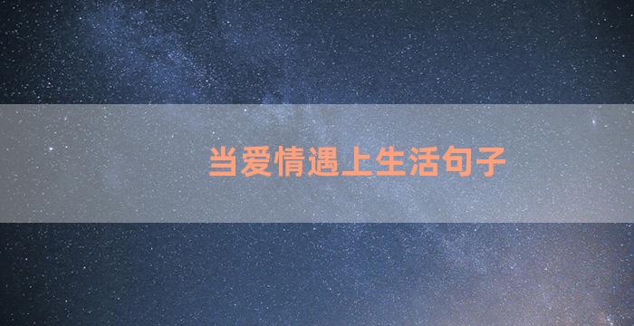 当爱情遇上生活句子