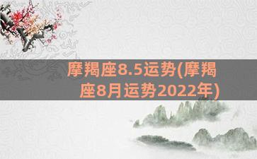 摩羯座8.5运势(摩羯座8月运势2022年)