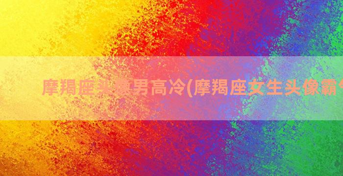 摩羯座头像男高冷(摩羯座女生头像霸气高冷)