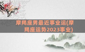 摩羯座男最近事业运(摩羯座运势2023事业)