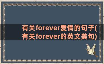 有关forever爱情的句子(有关forever的英文美句)