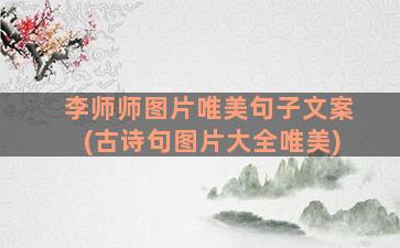 李师师图片唯美句子文案(古诗句图片大全唯美)