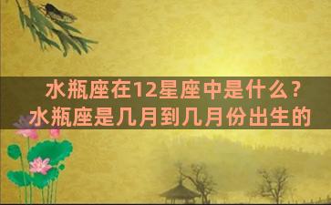 水瓶座在12星座中是什么？水瓶座是几月到几月份出生的