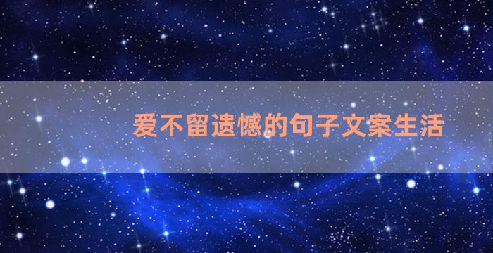 爱不留遗憾的句子文案生活