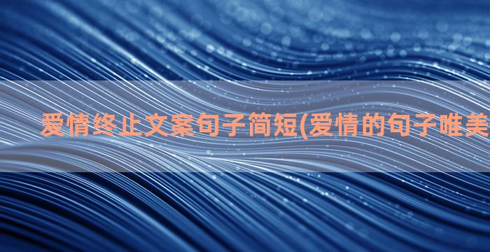 爱情终止文案句子简短(爱情的句子唯美短句文案)