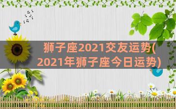 狮子座2021交友运势(2021年狮子座今日运势)