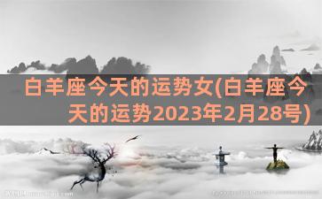 白羊座今天的运势女(白羊座今天的运势2023年2月28号)