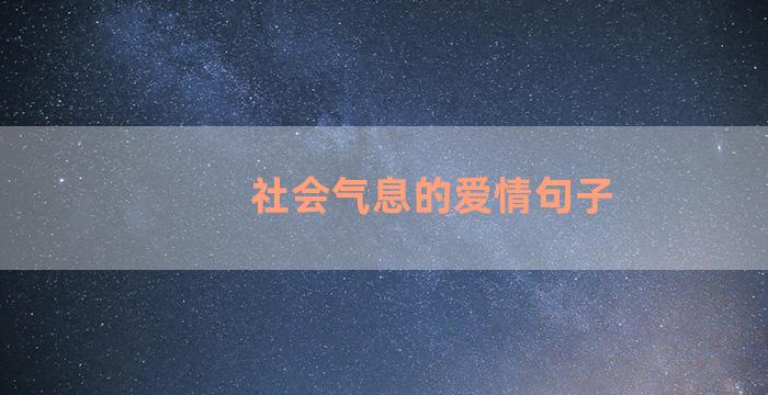 社会气息的爱情句子