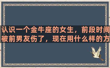 认识一个金牛座的女生，前段时间被前男友伤了，现在用什么样的方式去追她